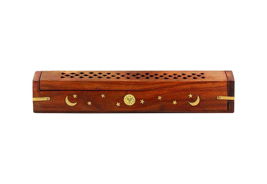 cotton craft coffin style wood incense burner