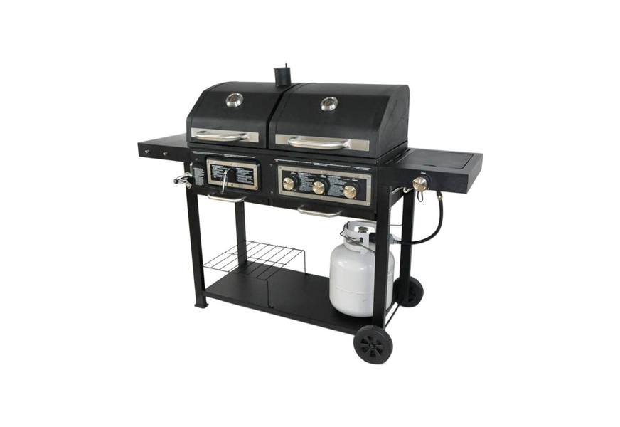dual fuel combination charcoal gas grill
