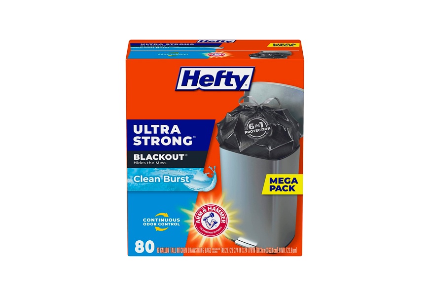 hefty ultra strong blackout tall kitchen trash bag