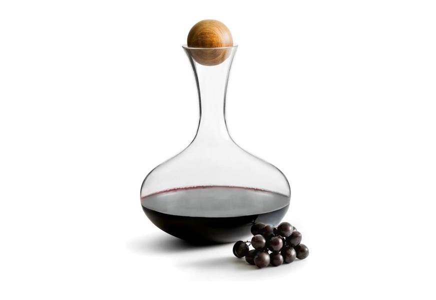 sagaform wine carafe with oak stopper