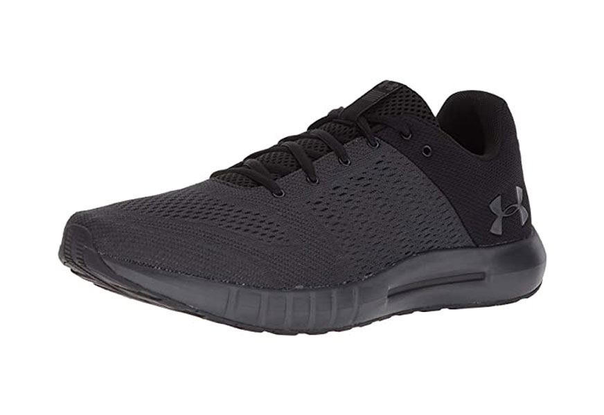 under armour mens micro g pursuit all black sneakers