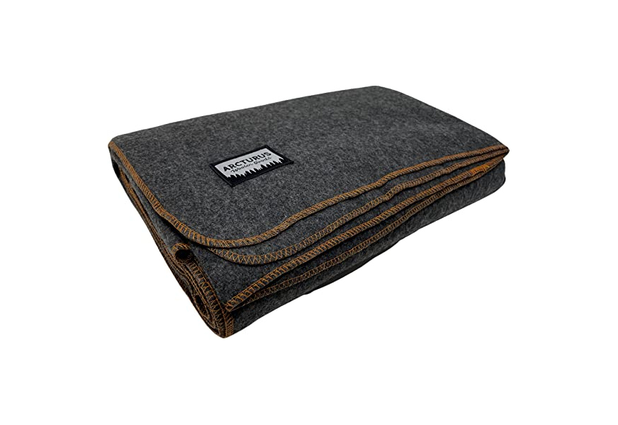 Farm Blue Wool Blanket Military Style - Thick & Lightweight Army
