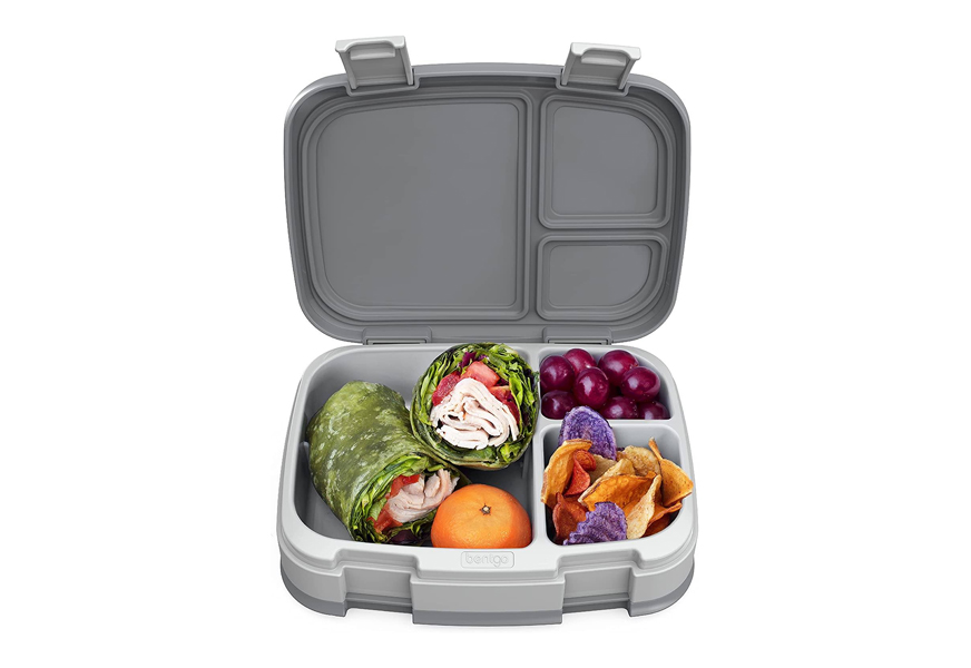  Jeopace Bento Box for Kids Lunch Containers with 4 Compartments  Kids Bento Lunch Box Microwave/Freezer/Dishwasher Safe (Flatware  Included,Light Blue): Home & Kitchen