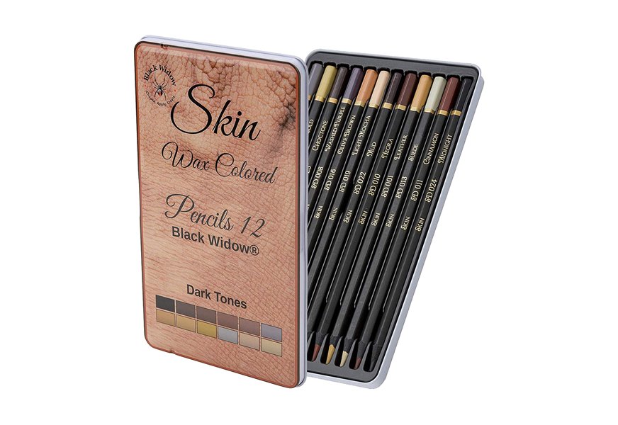 black widow dark skin tone pencils for adults