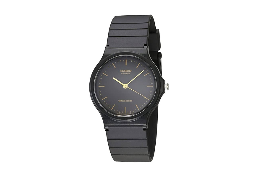 casio mens black resin watch