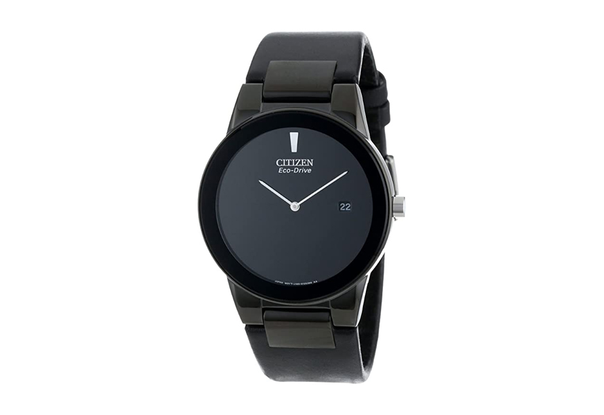 citizen eco-drive black ion plated axiom