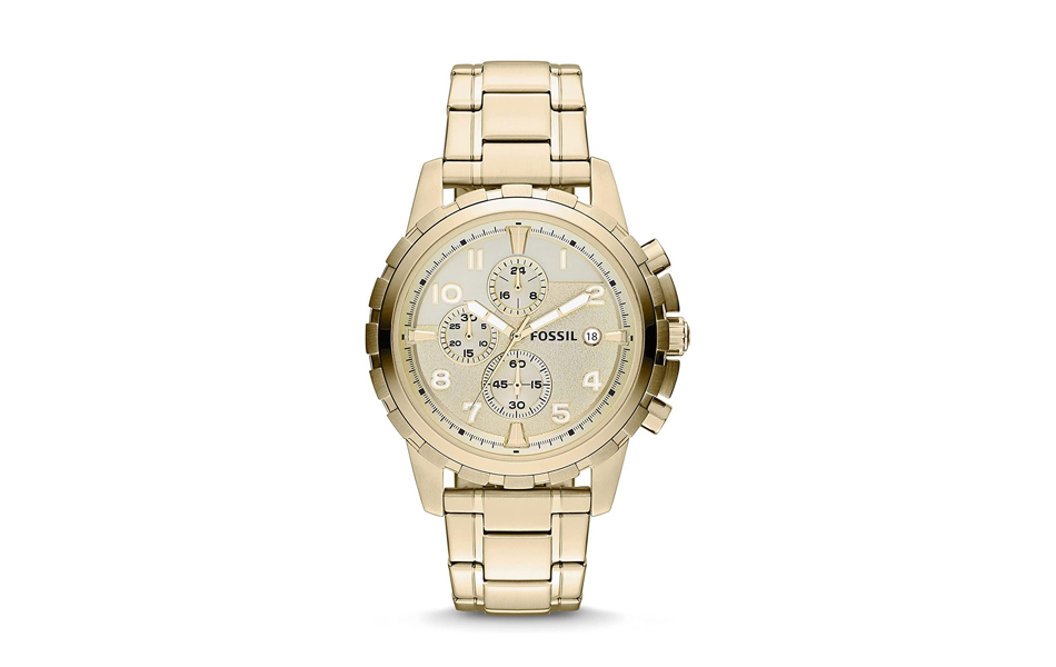 fossil mens dean stainless steel chronograph dress quartz watch