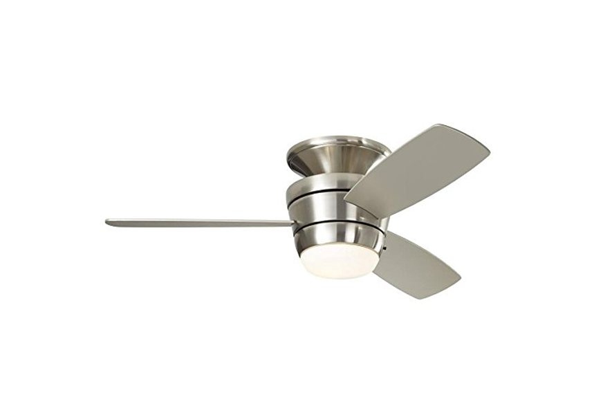 harbor breeze mazon brushed nickel flush mount indoor ceiling fan