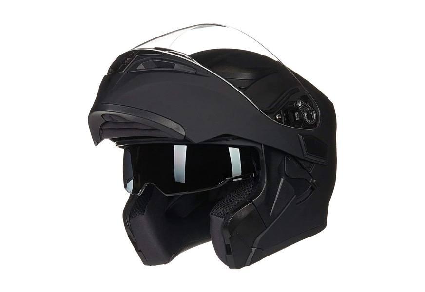 ilm 902 motorcycle dual visor flip up modular full face helmet