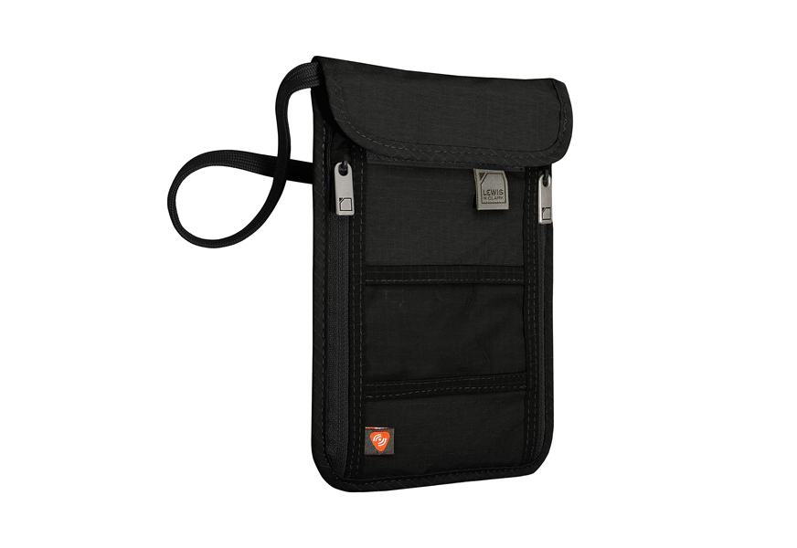 lewis n. clark rfid blocking stash neck wallet