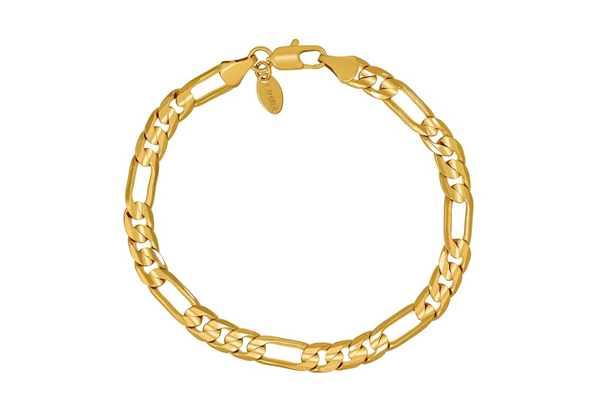 lifetime jewelry diamond cut 7mm figaro bracelet for men