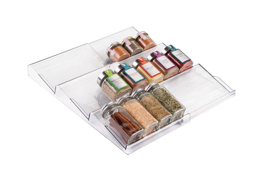 mdesign adjustable plastic spice rack