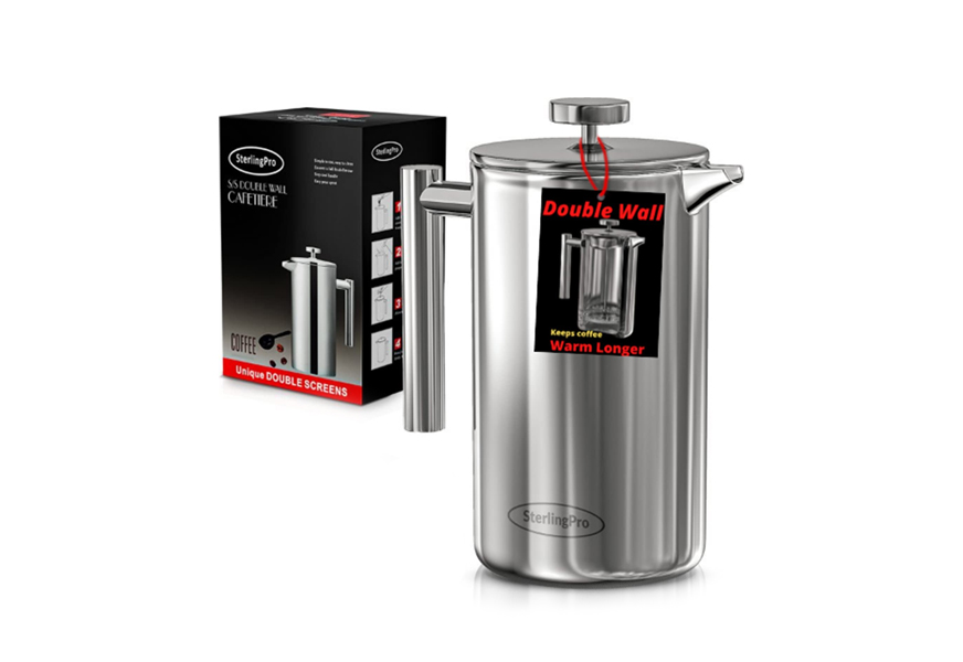 sterlingpro double-wall stainless steel cafetiere