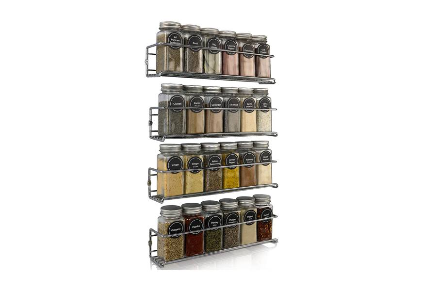 talented kitchen spice rack with 24 jars