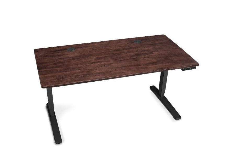 uplift desk in dark brown