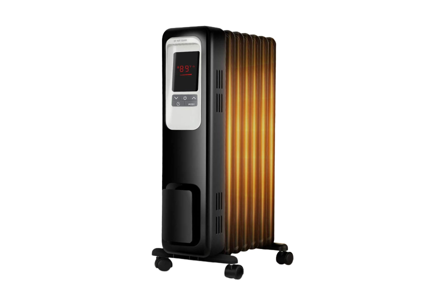 aireplus 1500w oil filled radiator electric heater with digital adjustable thermostat