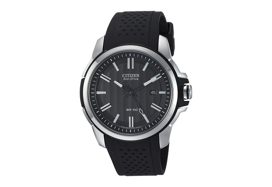 ar eco-drive citizen watch with pinstripe dial