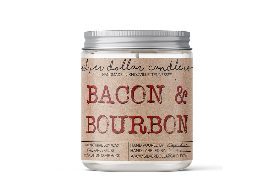 bacon & bourbon man candle