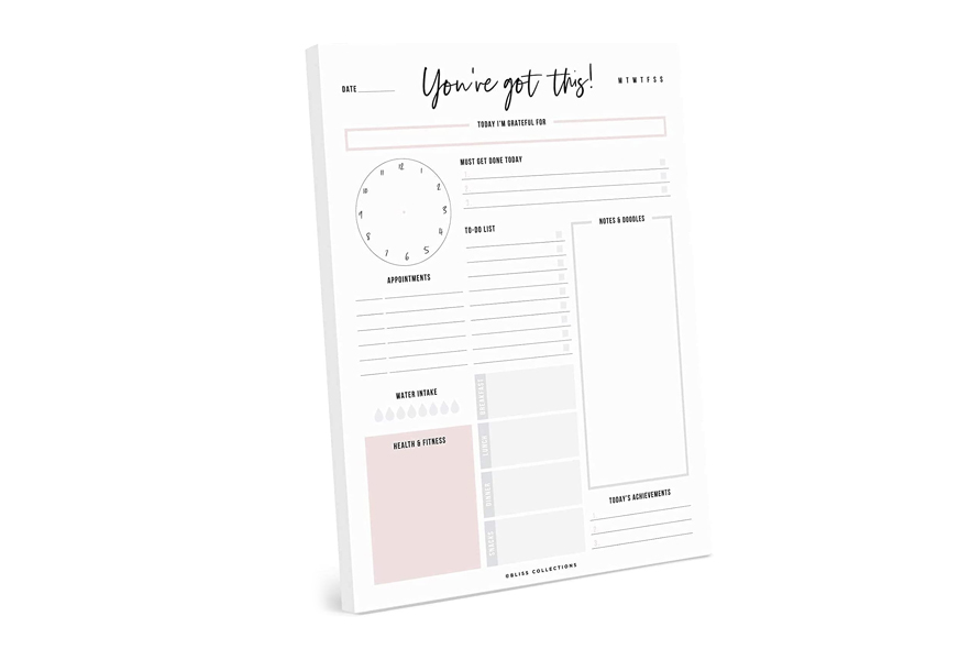 bliss collections daily planner tear off pad