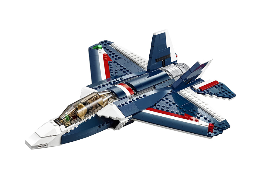 blue power jet lego creator set