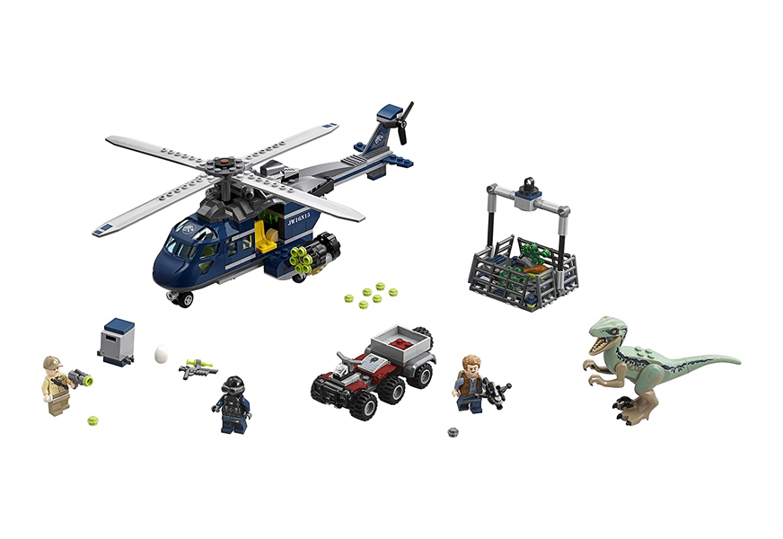 blue’s helicopter pursuit lego jurassic world set