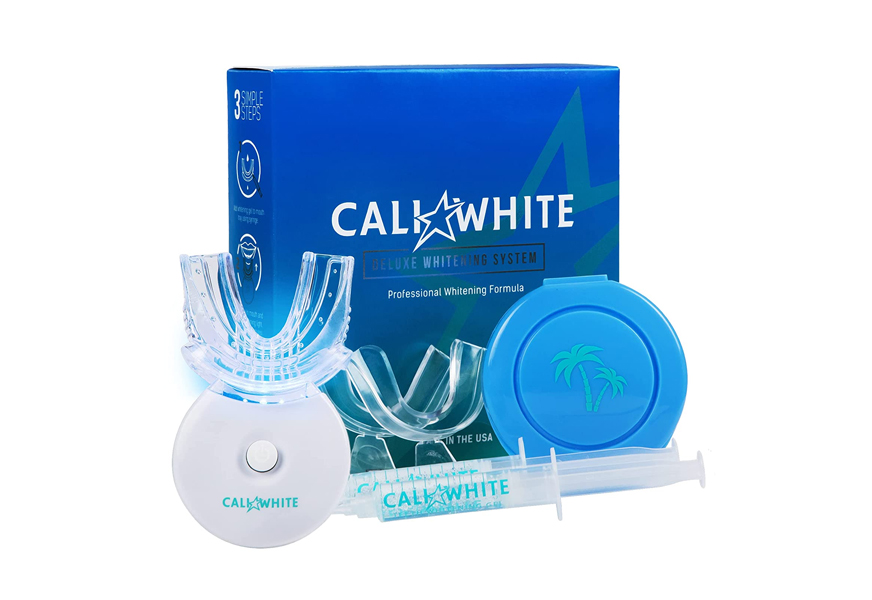 cali deluxe vegan teeth whitening kit with led light