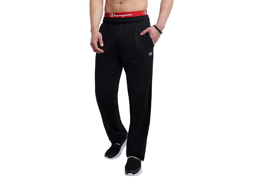 champion men's open bottom jersey pants