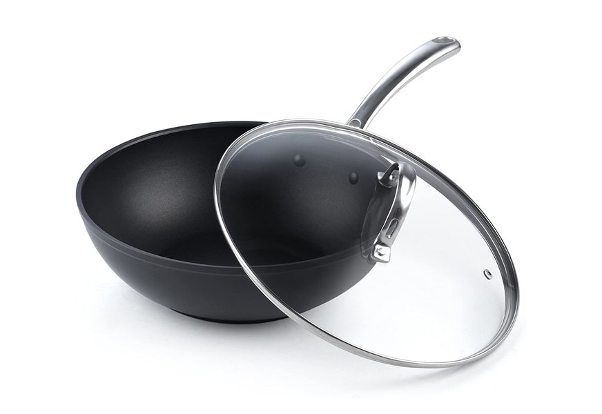 cooks standard flat bottom non stick wok