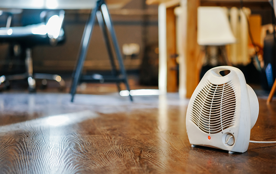 electric space heater on the floor
