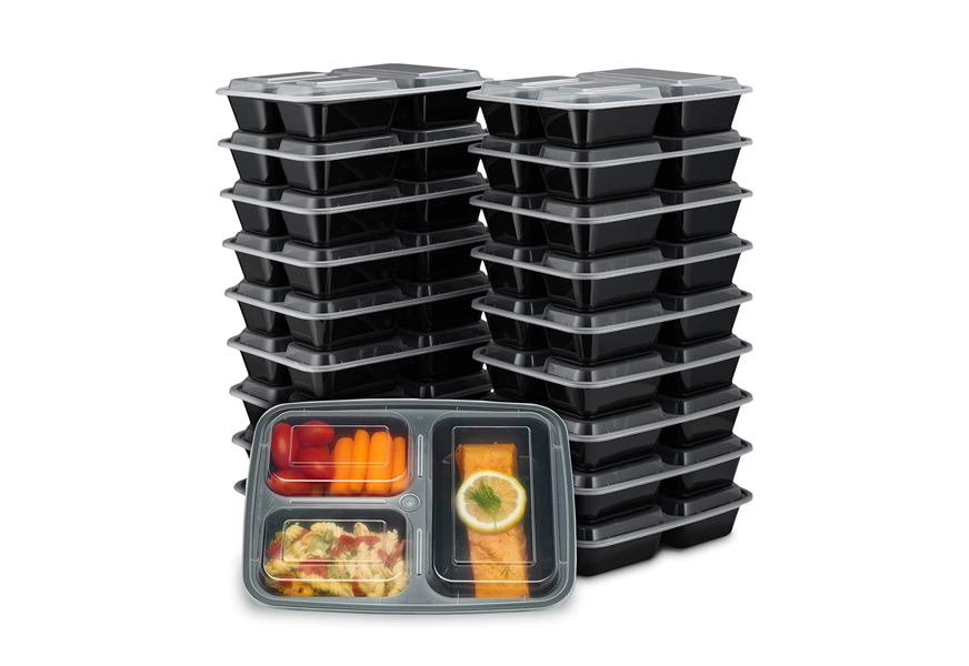 ez prepa 20 pack single compartment meal prep containers