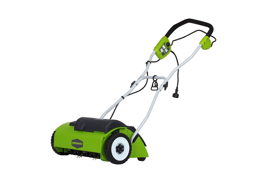greenworks 14 inch 10 amp electric lawn dethatcher