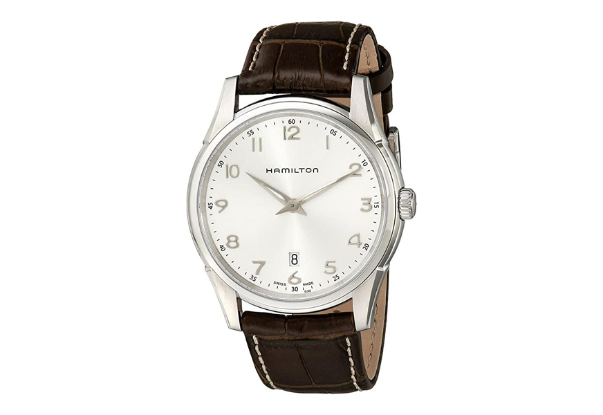 hamilton h38511553 jazzmaster thinline silver dial watch