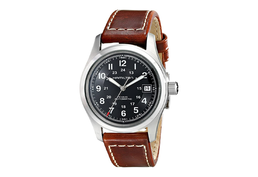 hamilton men's khaki field black dial watch