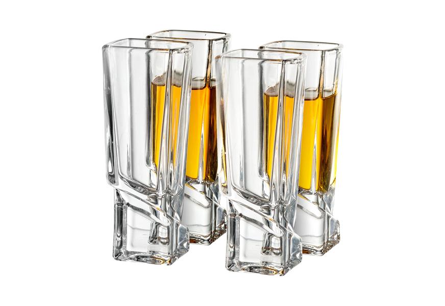 joyjolt carre shot glasses square heavy base shot glass