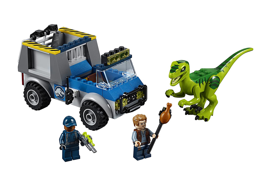 juniors raptor rescue truck lego jurassic world set	