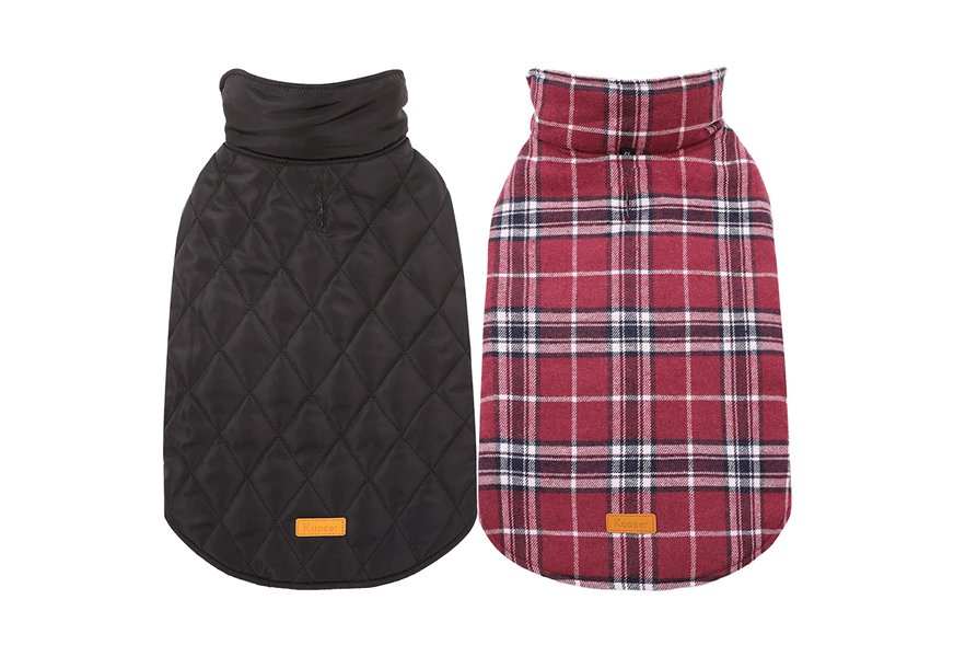 kuoser plaid winter vest for dogs