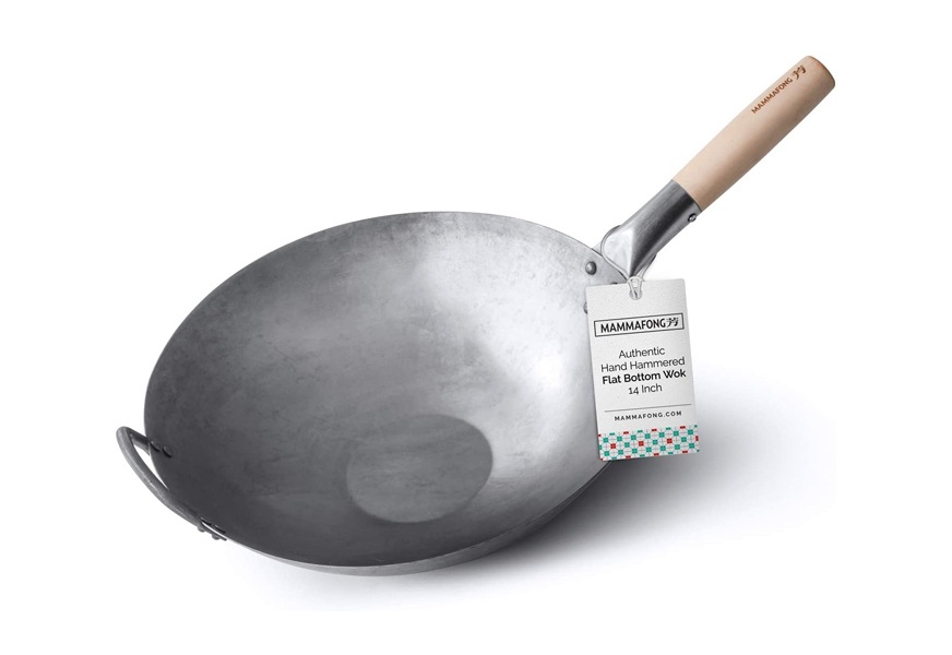 mammafong traditional hand hammered carbon steel wok