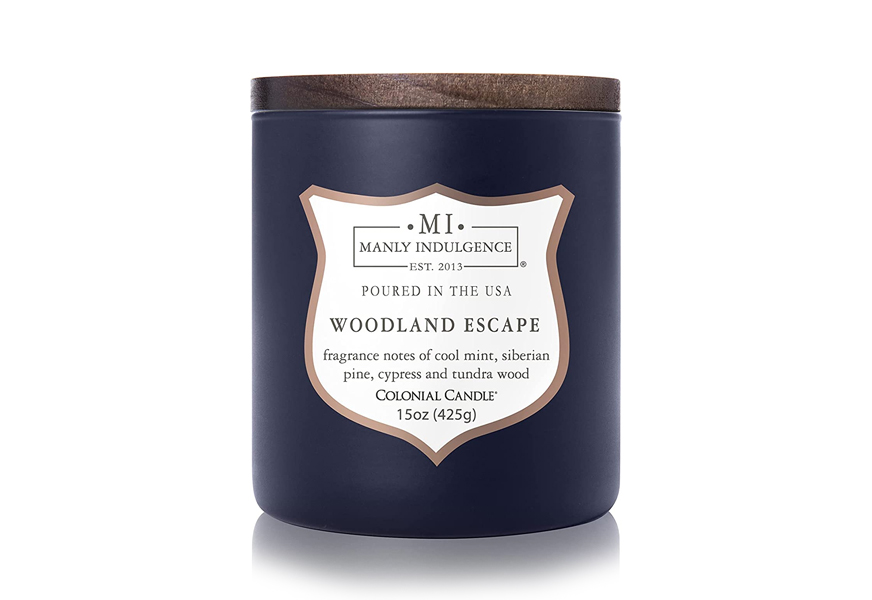 manly indulgence woodland escape soy blend candle for men