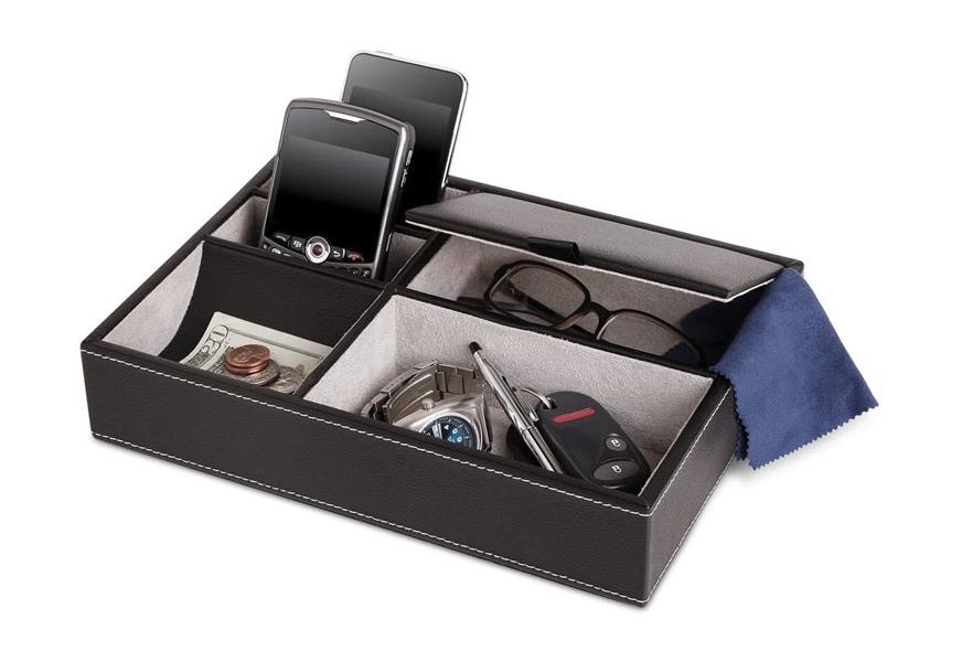 profile gifts 10 inch black leatherette valet tray