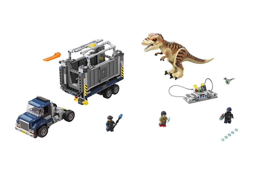 t-rex transport lego jurassic world set