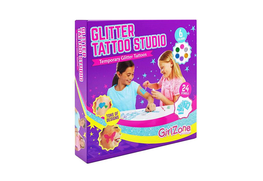 girlzone temporary glitter tattoos kit for girls