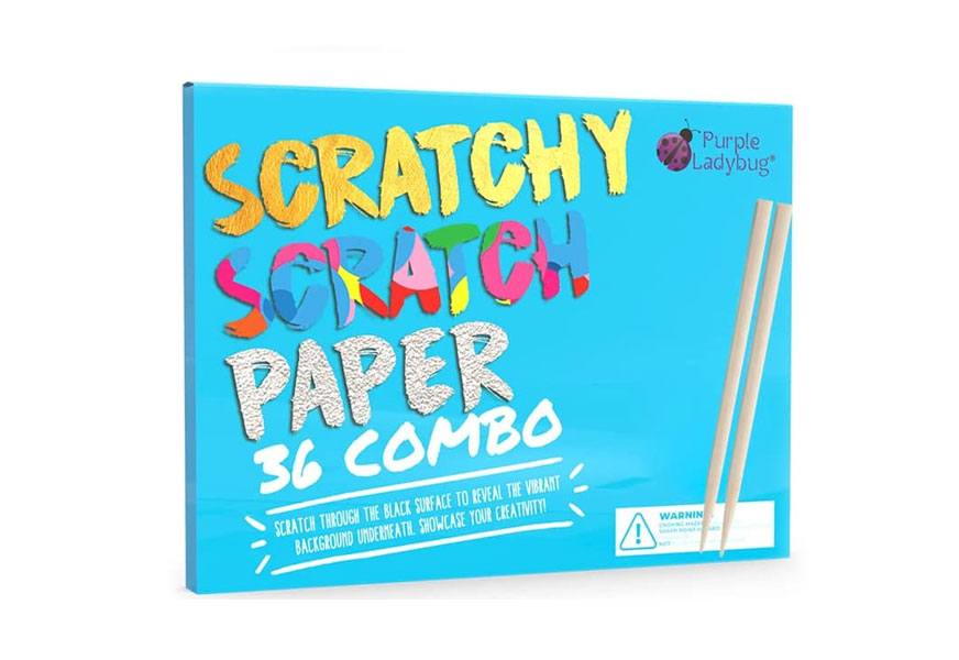 purple ladybug novelty scratch paper combo art