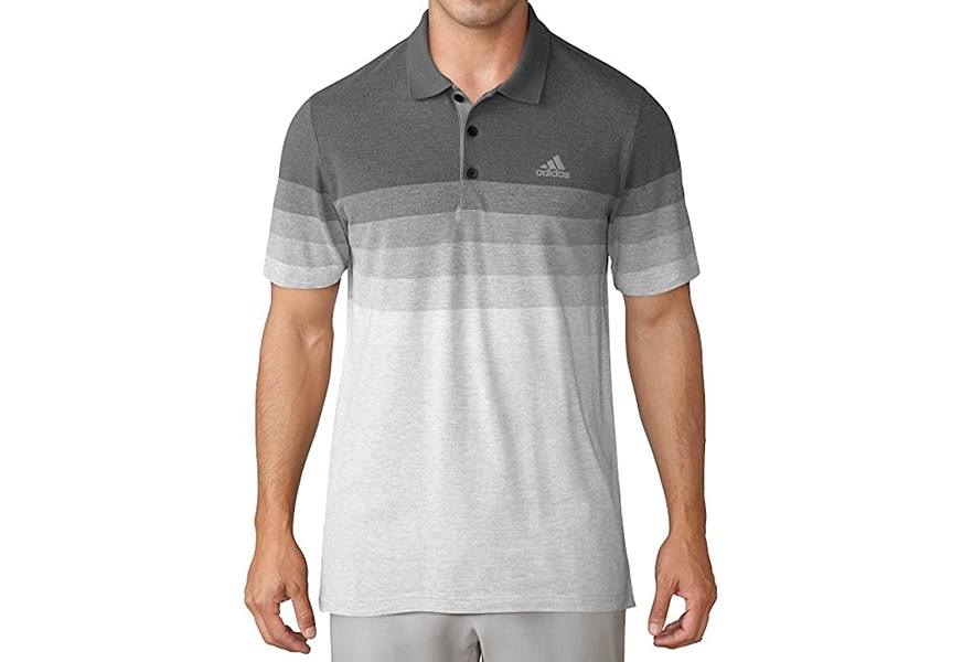 adidas golf men's gradient stripe pique polo