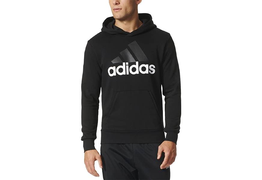 adidas men's essential linear logo pullover hoodie