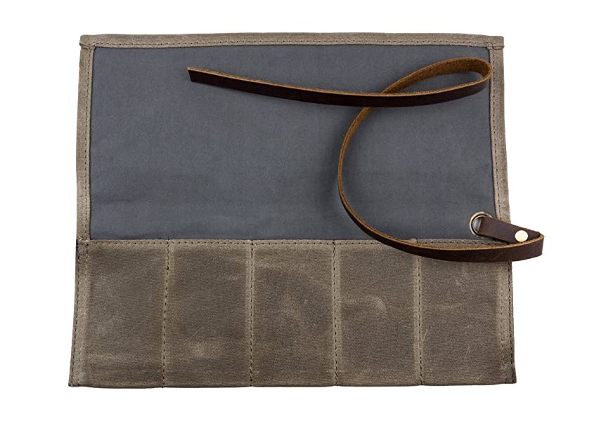 barton waxed canvas watch roll