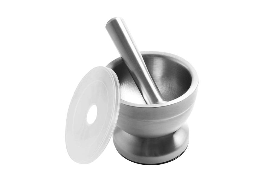 bekith brushed stainless steel mortar and pestle