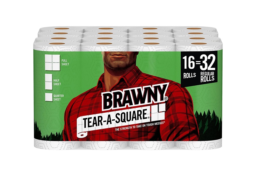 brawny tear a square paper towels