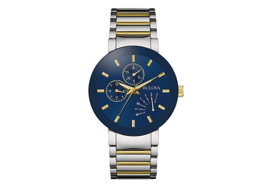 bulova men's 40mm modern stainless steel two-tone watch