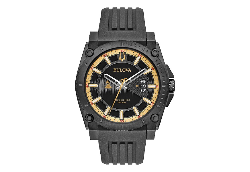 bulova men's grammy watch' quartz stainless steel and silicone casual