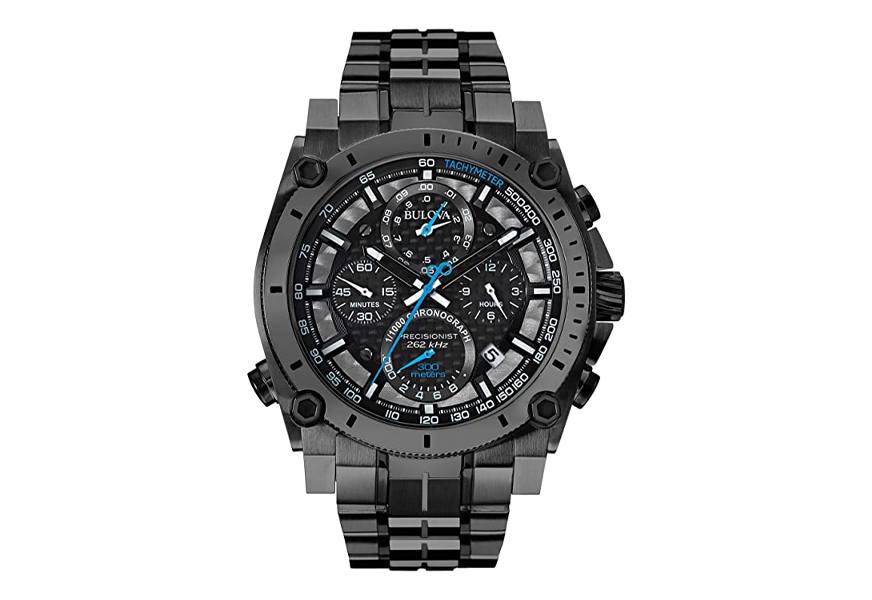bulova men's gunmetal gray chronograph watch